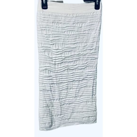 PRIME CUT STRAIGHT/PENCIL MIDI SKIRT, JUNIORS, SIZE ONE(XS), WHITE, RUCH & LAYER - Picture 3 of 7